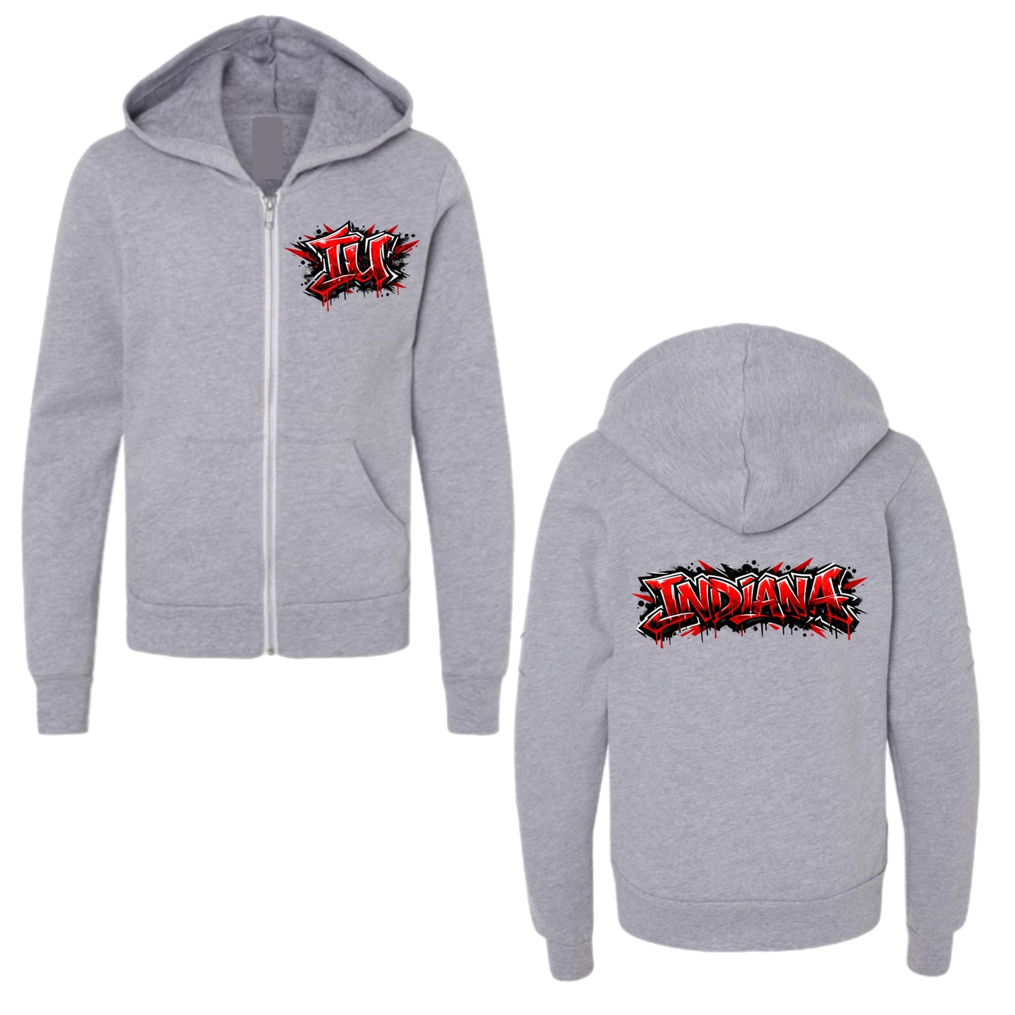 Indiana graffiti zip hoodie