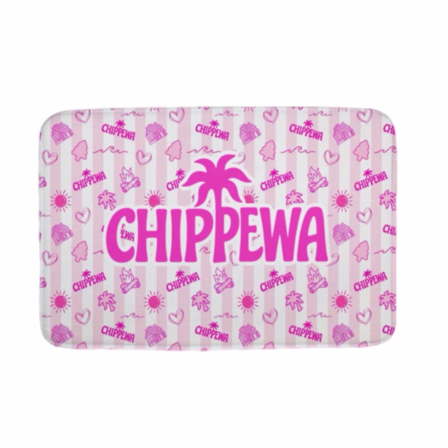Chippewa pink palm floor mat