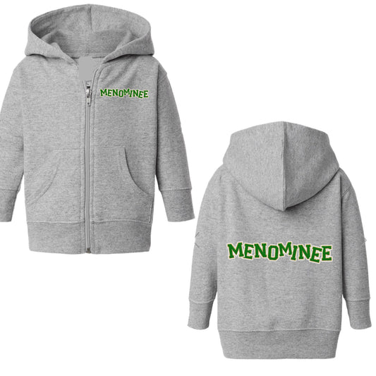 Womens Menominee patched zip hoodie