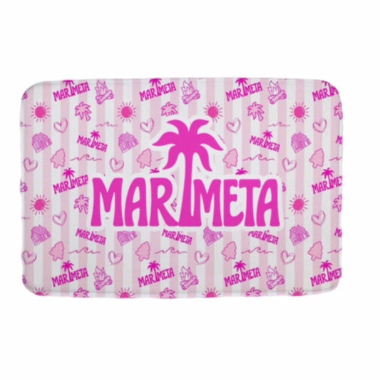 Marimeta pink palm floor mat