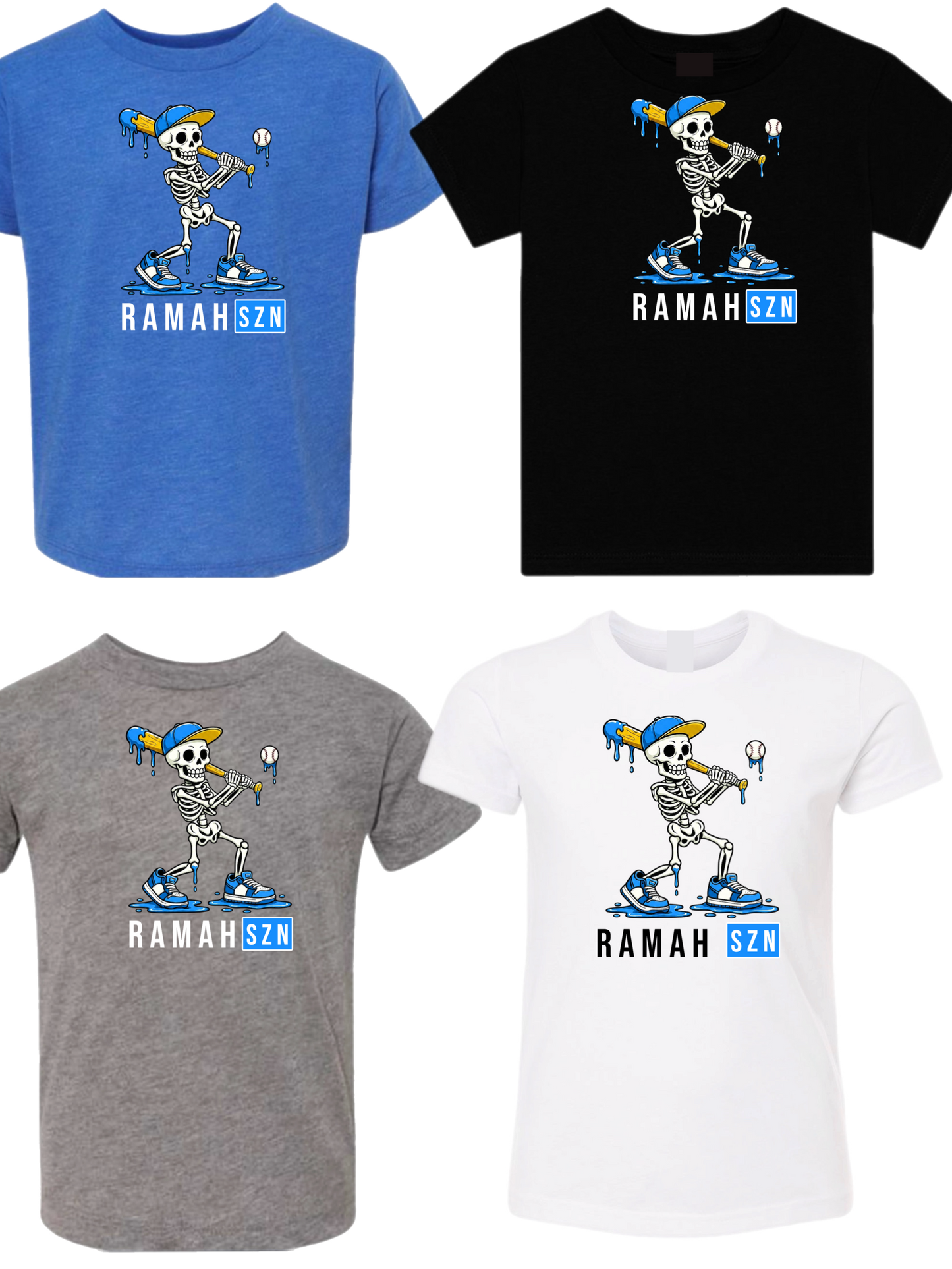 Ramah skeleton baseball tee