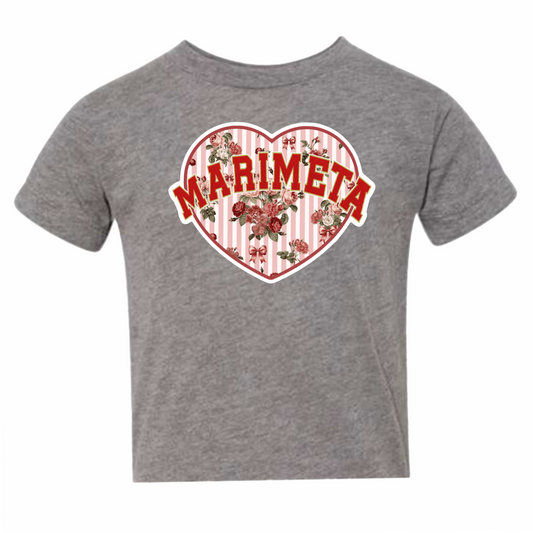 Marimeta floral heart tee