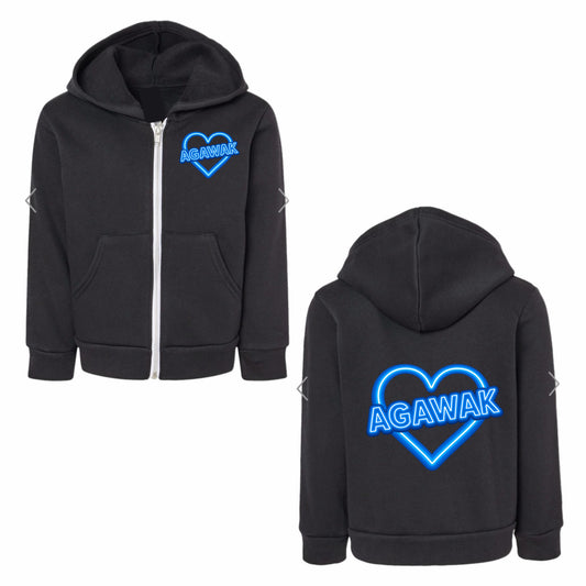 Agawak neon sign zip hoodie