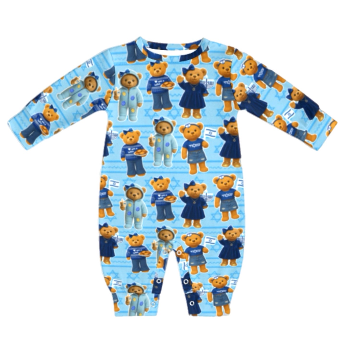 Girl teddy Hanukkah baby romper