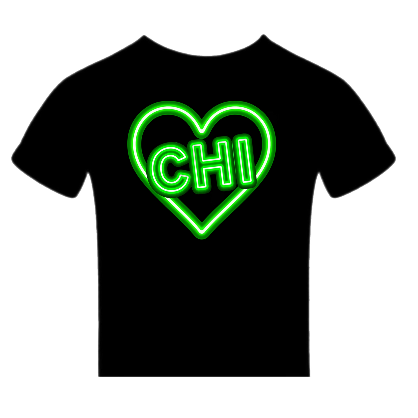 Camp Chi neon sign tee