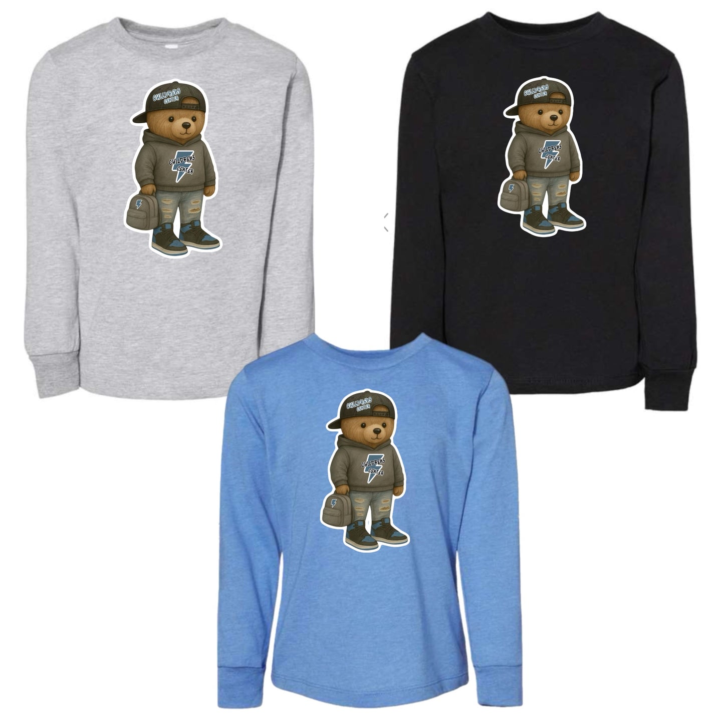Childrenz Center boy teddy bear long sleeve tee
