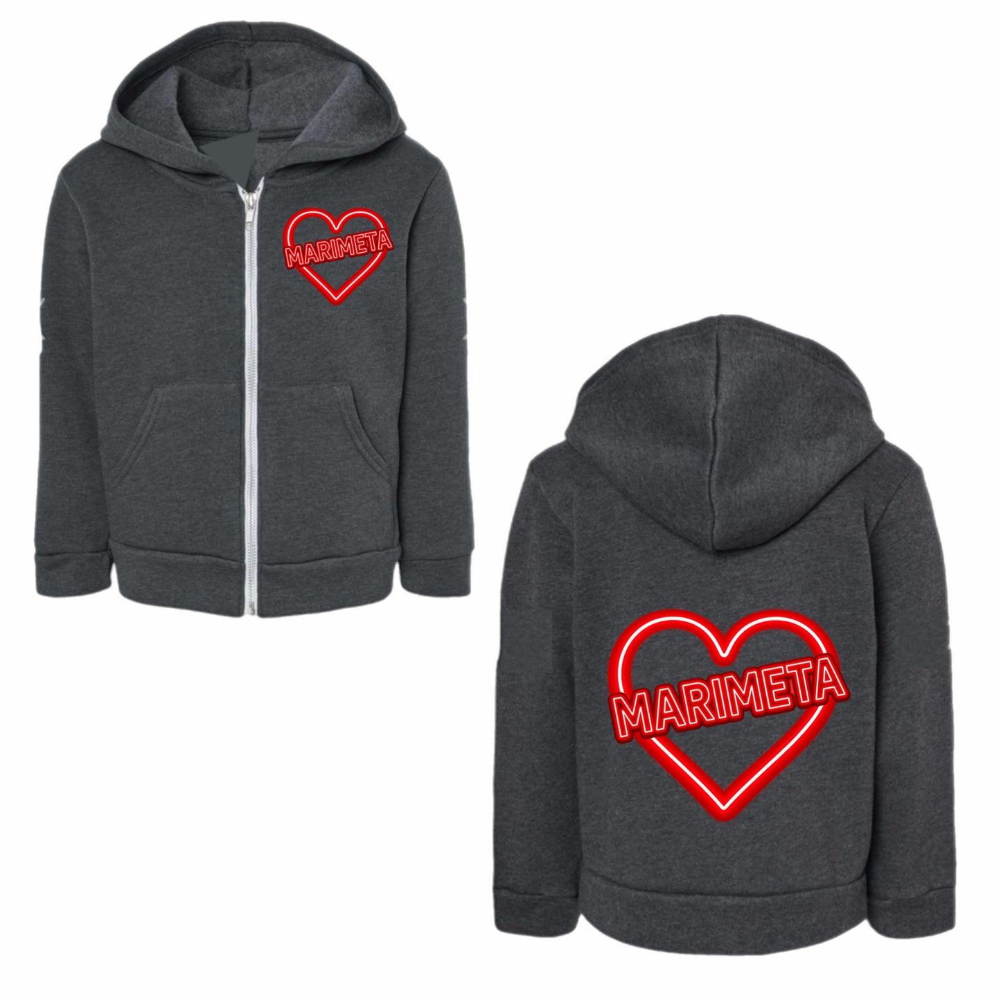 Marimeta neon sign zip hoodie