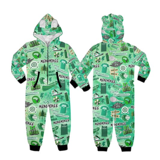 Menominee boys/mens fleece zip one piece
