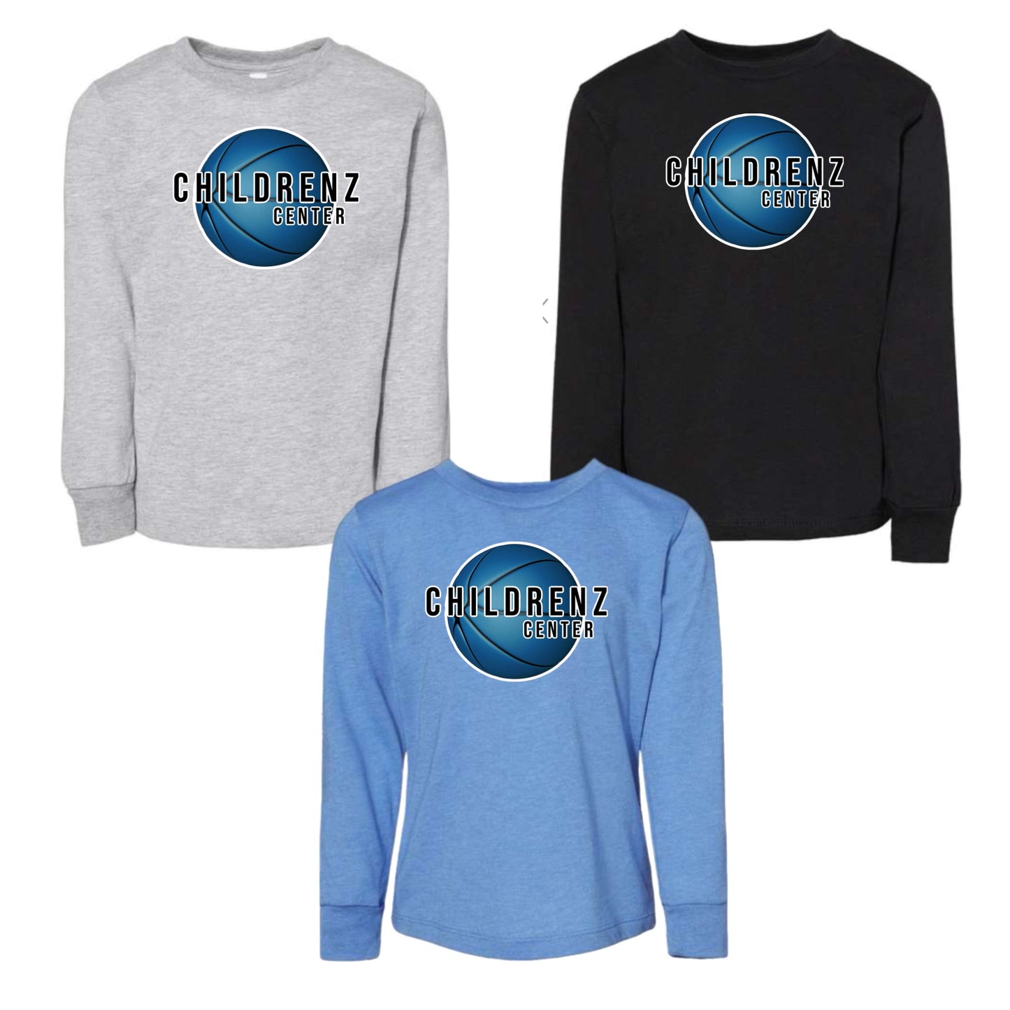 Childrenz Center basketball long sleeve tee