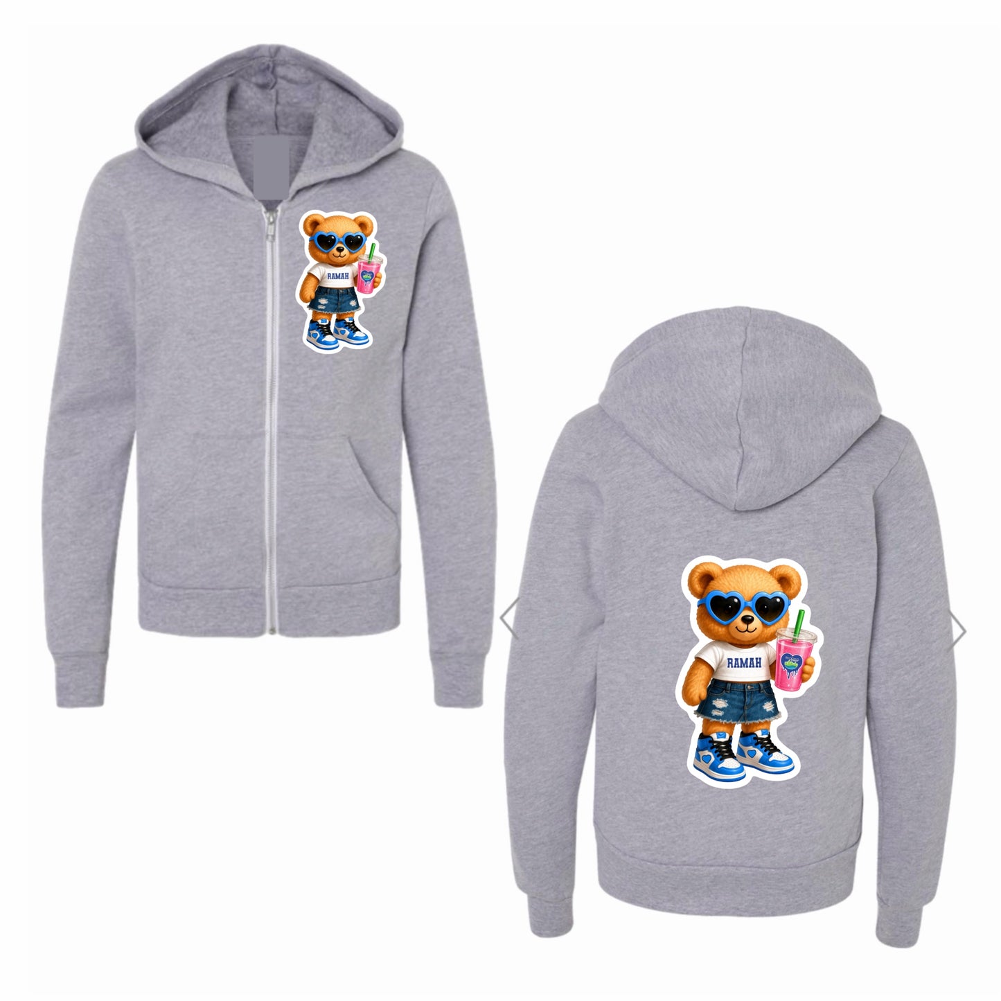 Ramah bear zip hoodie