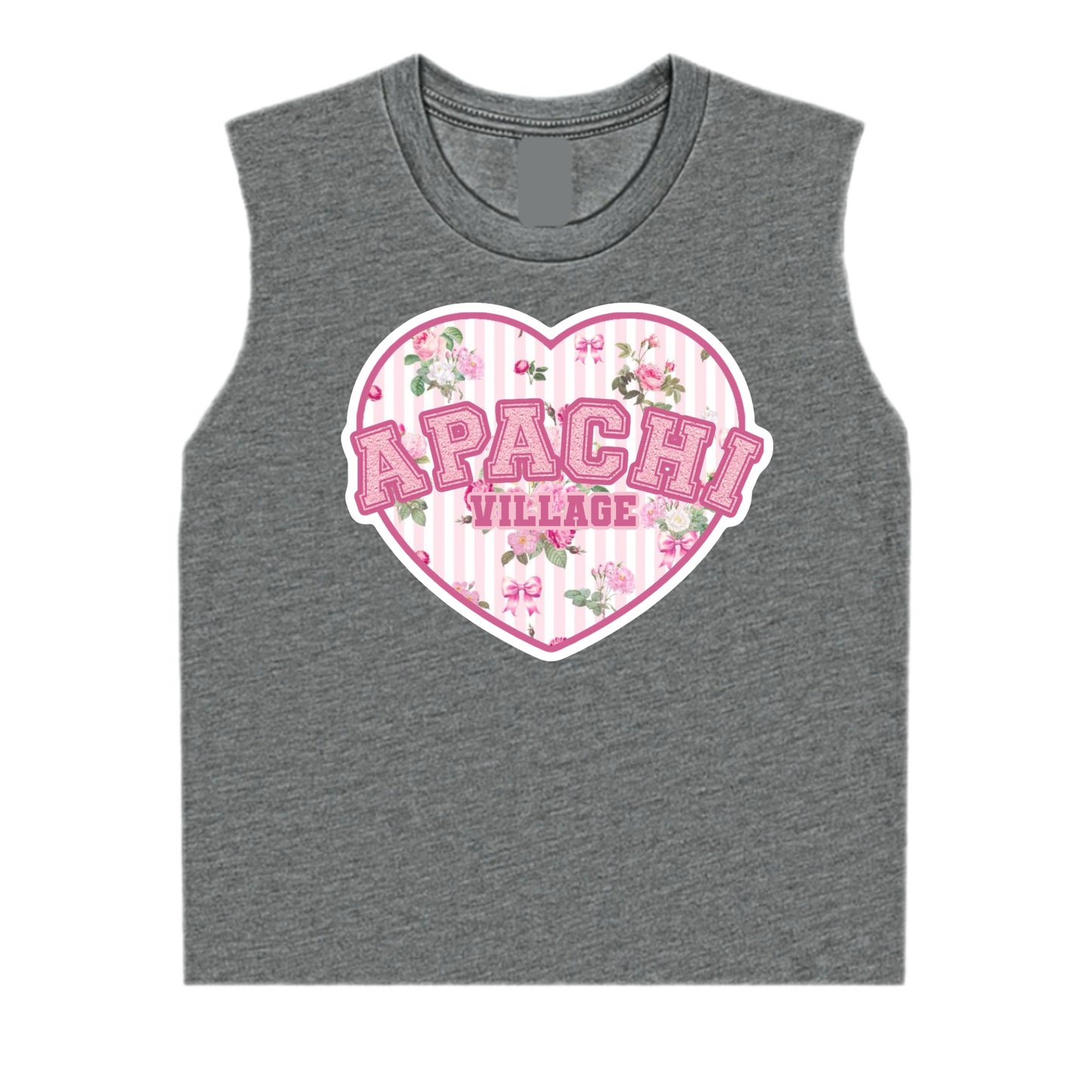 Girls Apachi/Apachi Village floral heart tank