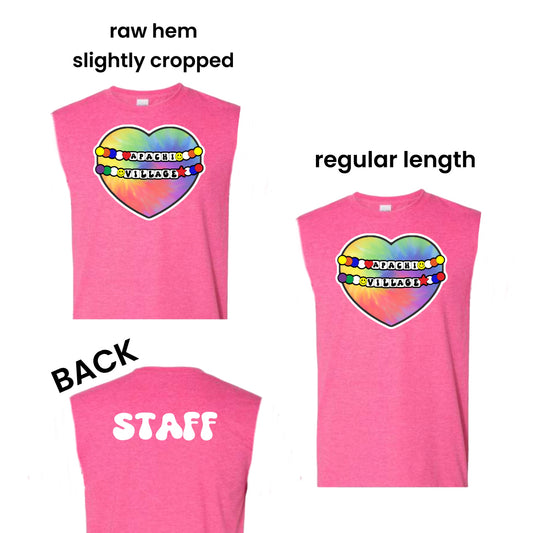 Tye dye heart staff tank