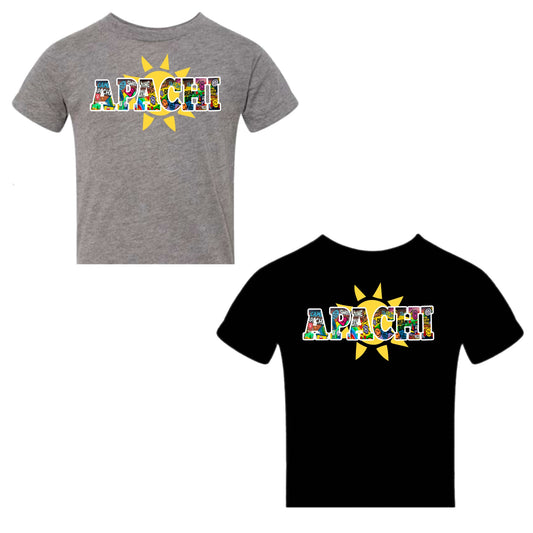 Girls/womens “Apachi” mural graffiti tee