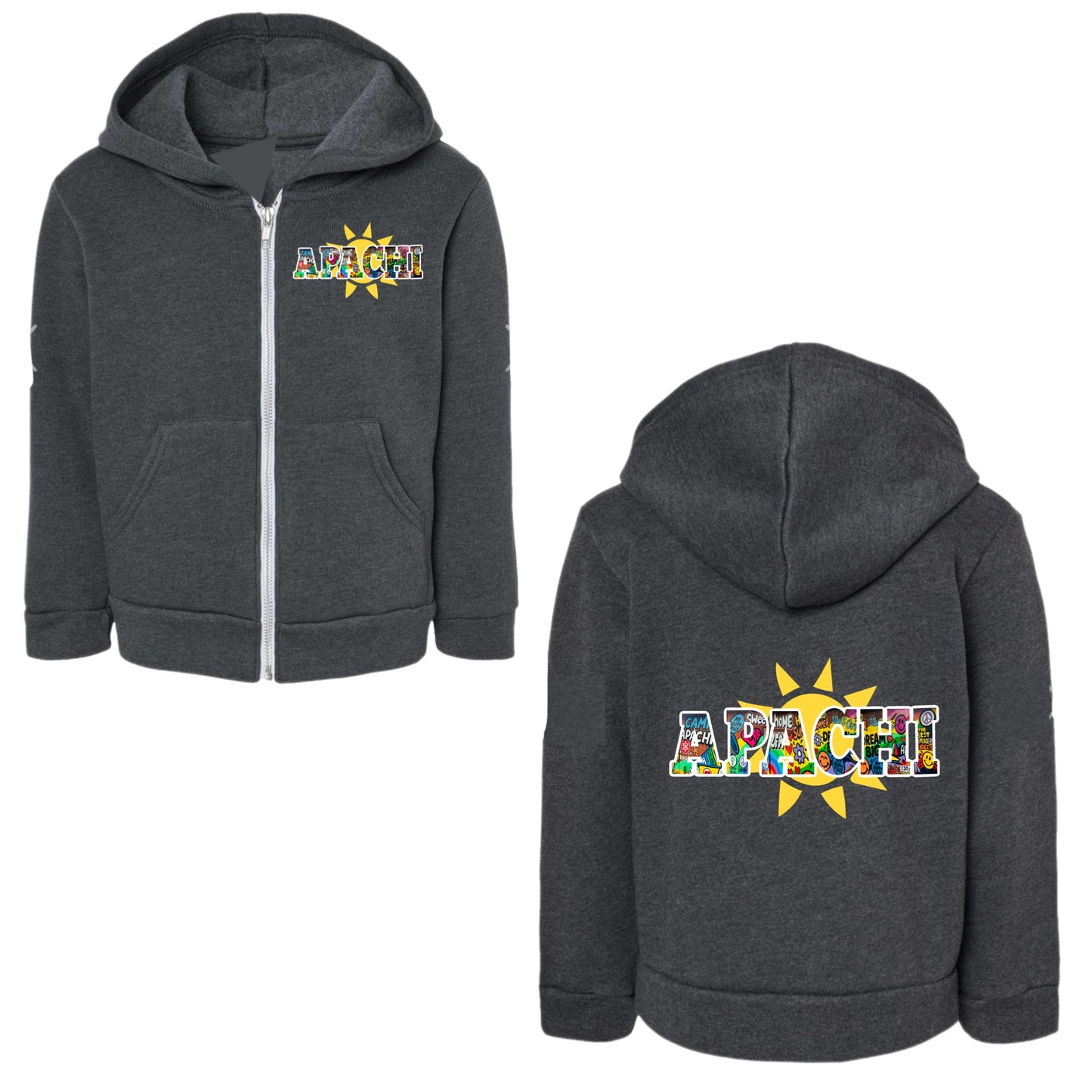 Unisex “Apachi” graffiti mural zip hoodie