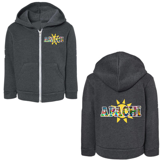 Unisex “Apachi” graffiti mural zip hoodie