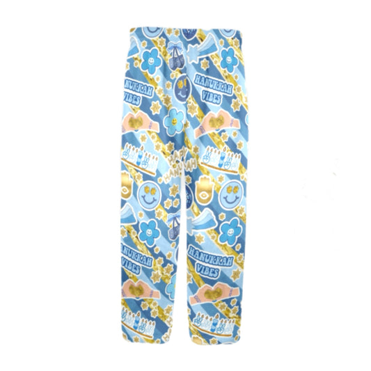 Disco Hanukkah bears girls/womens fleece pants