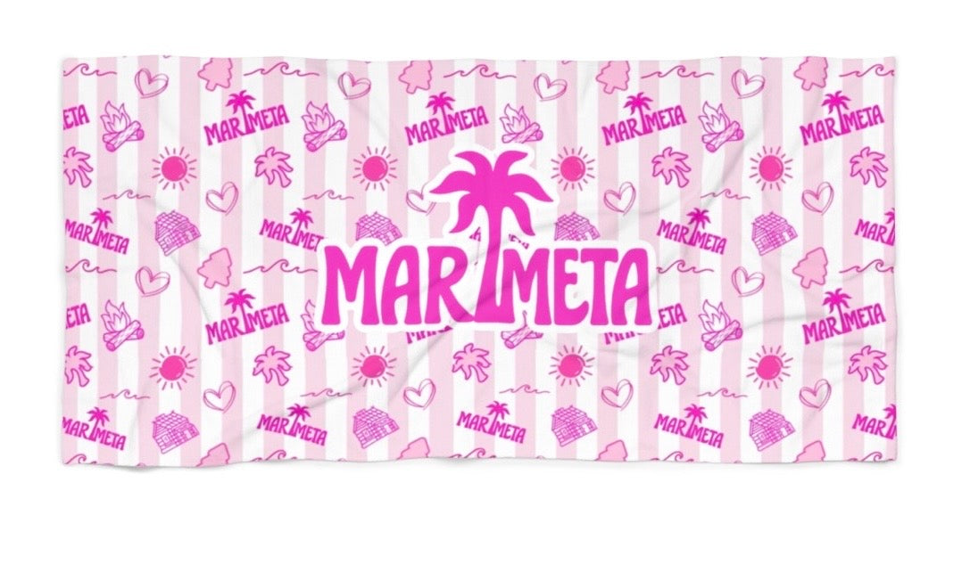 Marimeta pink palm beach towel