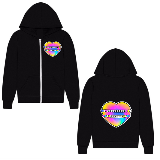 Childrenz Center zip tie dye heart zip hoodie