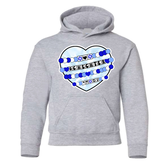 Schechter girls heart bracelet hoodie