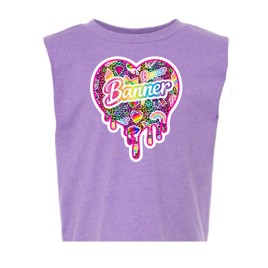 Banner girls drippy heart tank