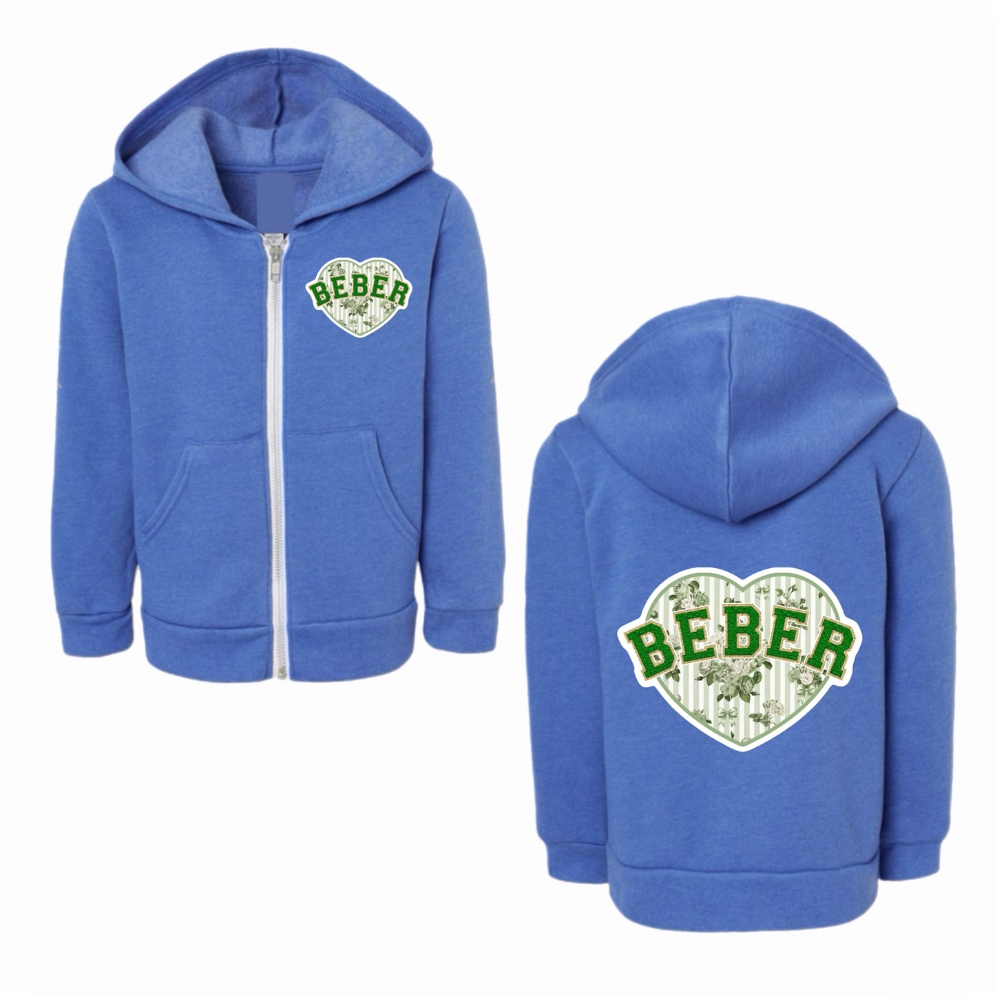 Beber floral heart zip hoodie