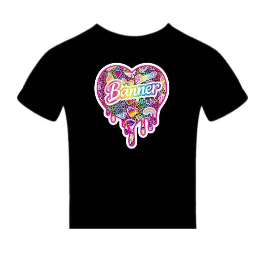 Banner girls drippy heart tee