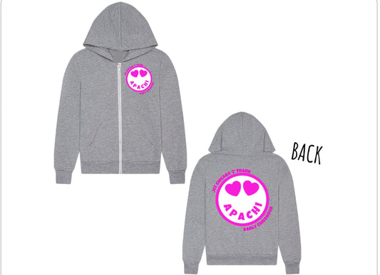 Pink emoji APACHI zip hoodie