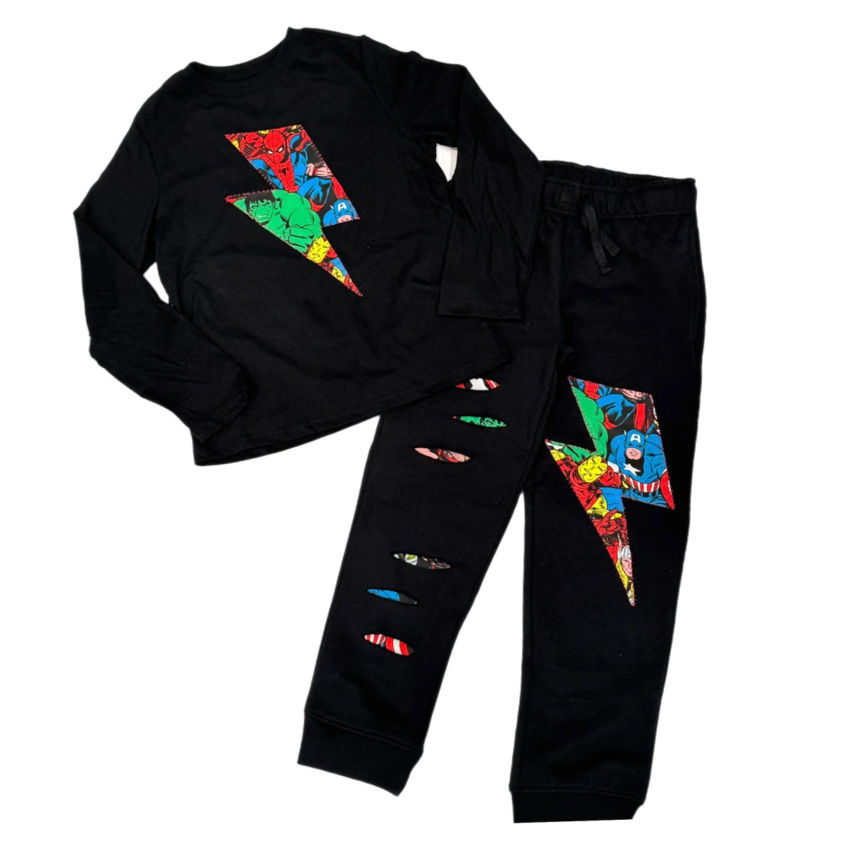 Superhero Bolt Long Sleeve & Joggers Set