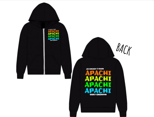 Neon rainbow APACHI zip hoodie