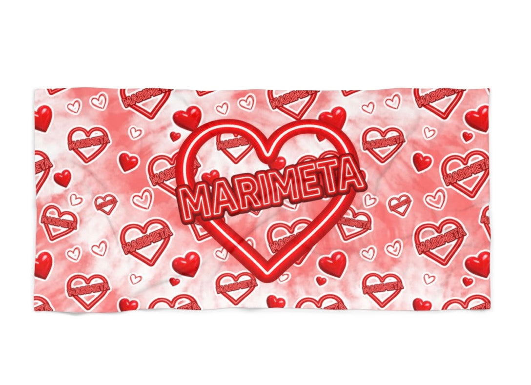 Marimeta neon sign beach towel