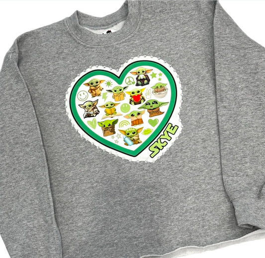 Custom green character sweatshirt