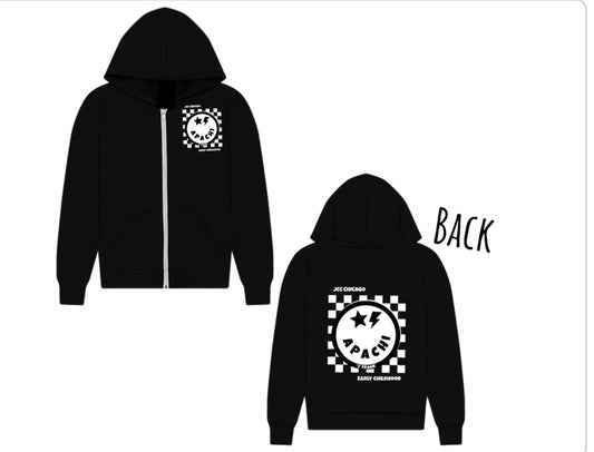 Checkered emoji APACHI zip hoodie