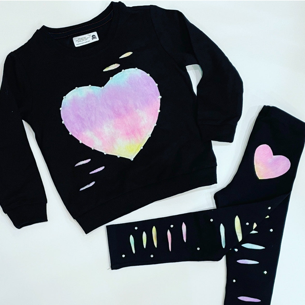 Pastel rainbow tie dye Girls leggings