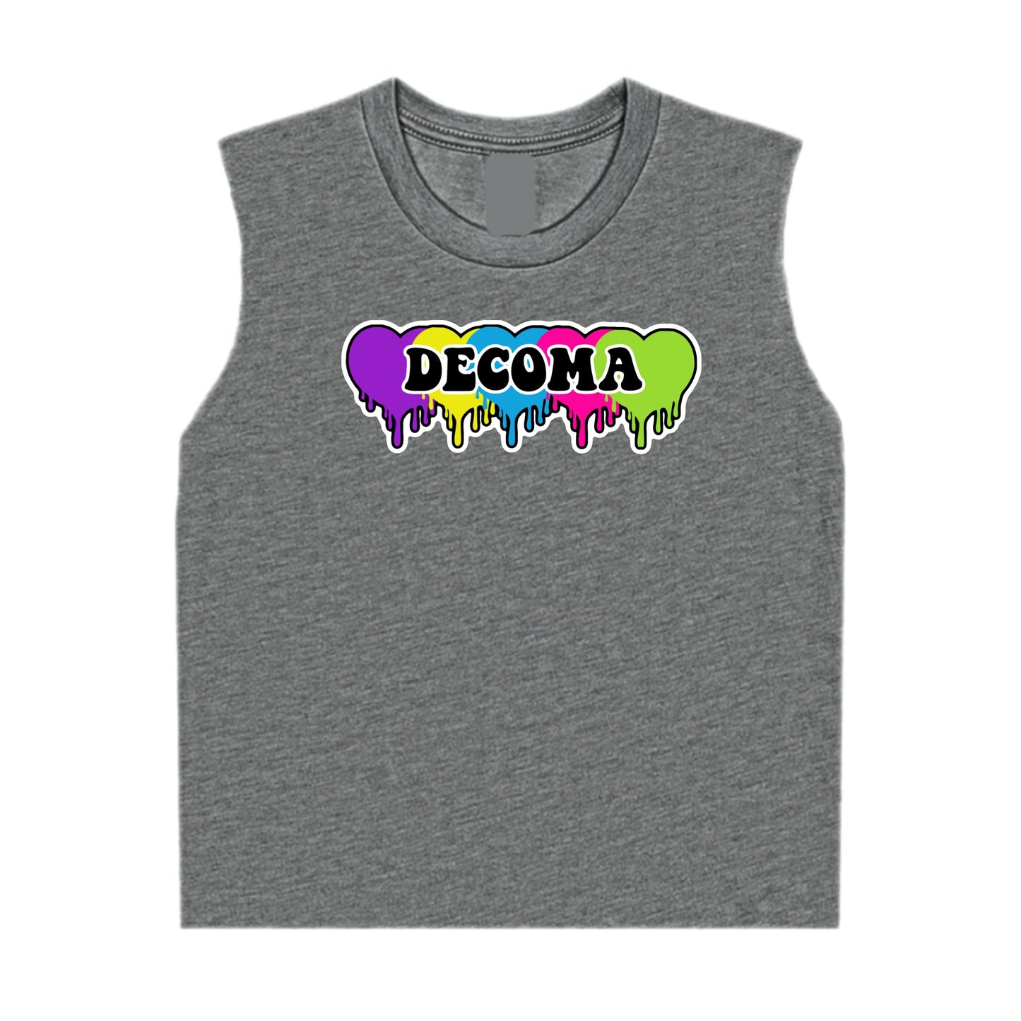 Decoma Girls/women drippy hearts tank