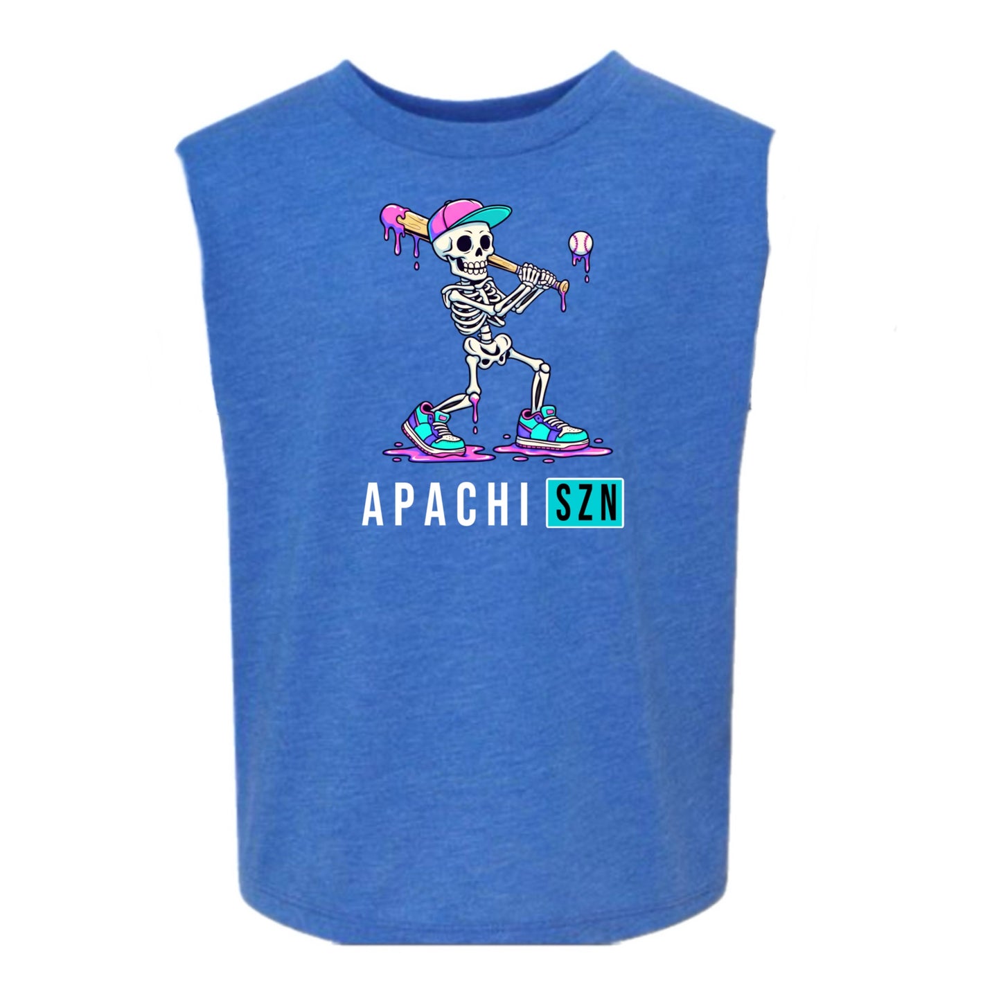APACHI/ APACHI VILLAGE  Boys Skeleton Baseball Tank