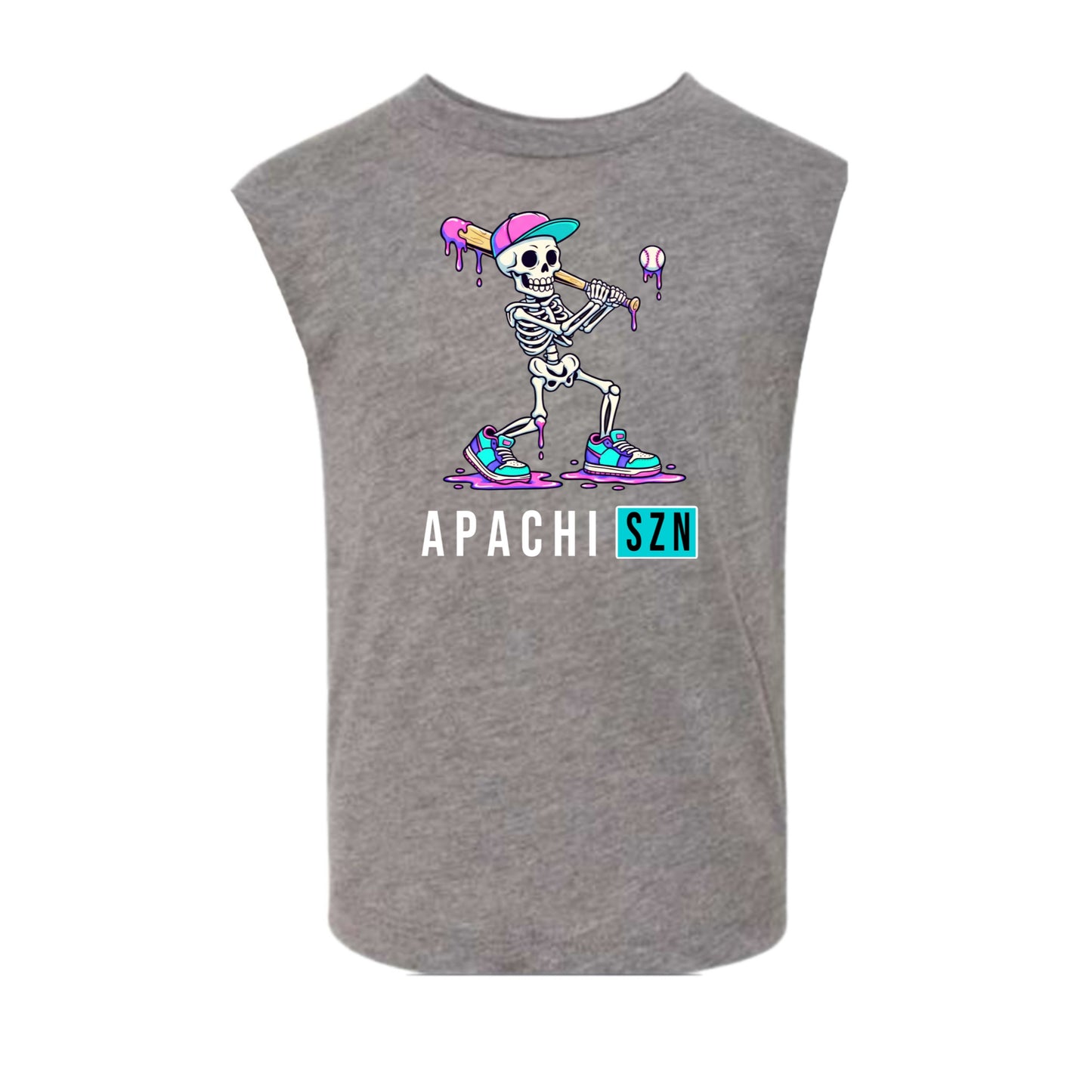 APACHI/ APACHI VILLAGE  Boys Skeleton Baseball Tank