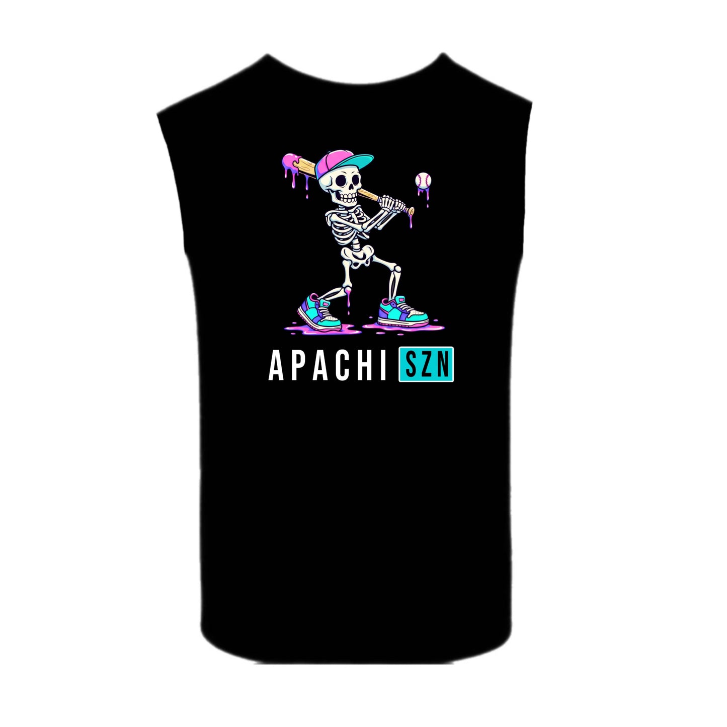 APACHI/ APACHI VILLAGE  Boys Skeleton Baseball Tank