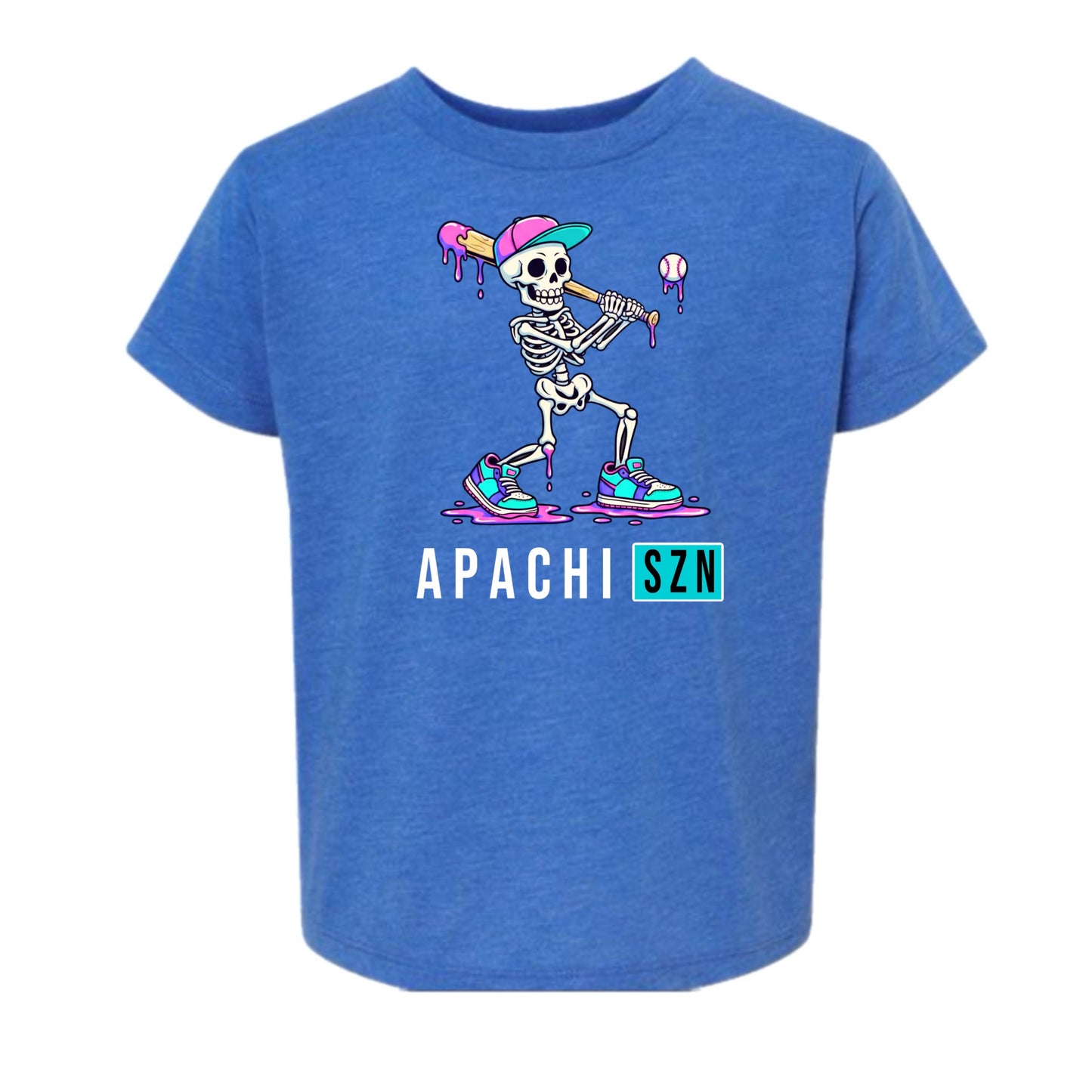 Apachi/ Apachi Village Boys Skeleton Baseball tee