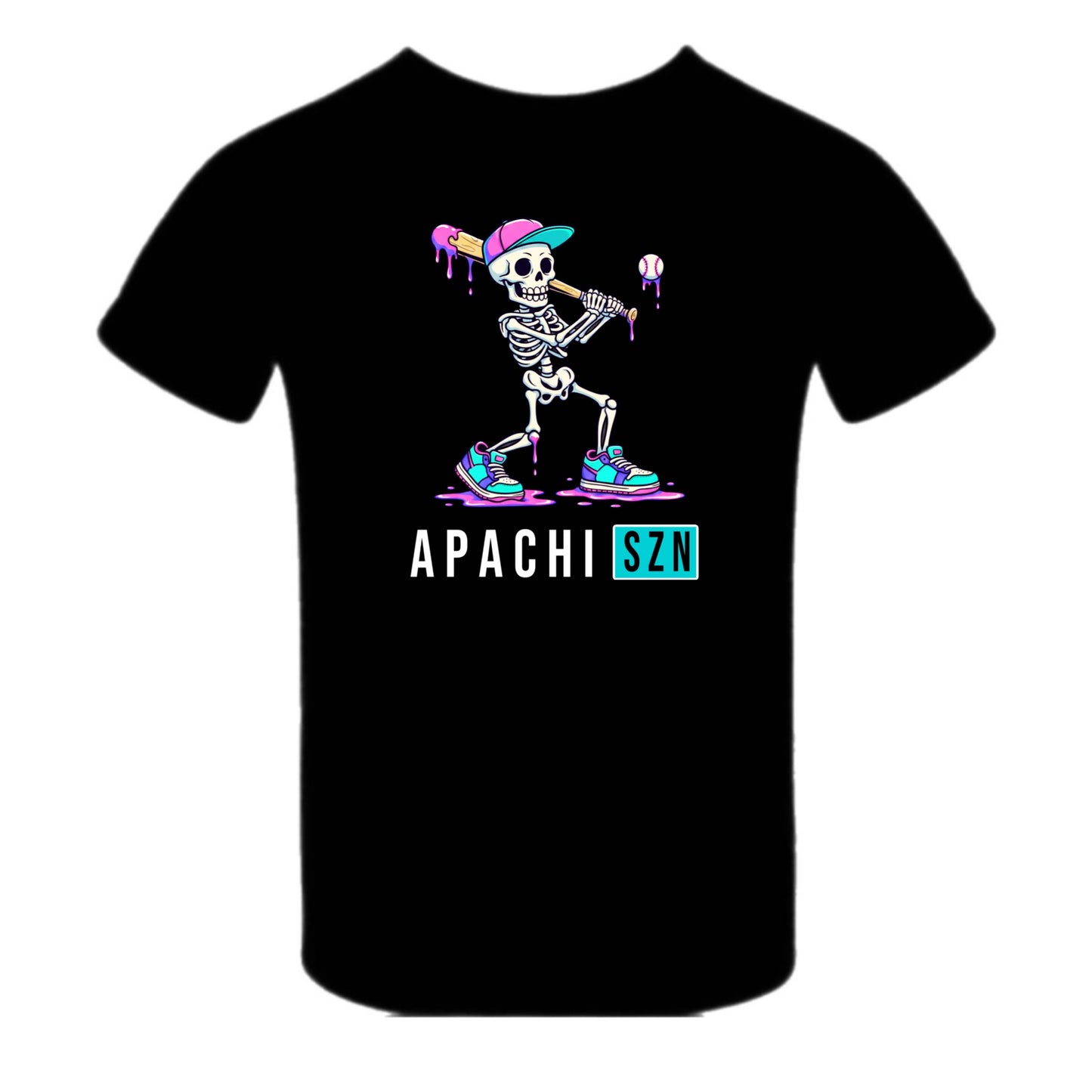 Apachi/ Apachi Village Boys Skeleton Baseball tee