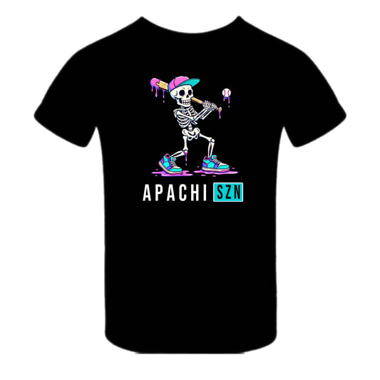 Apachi/ Apachi Village Boys Skeleton Baseball tee