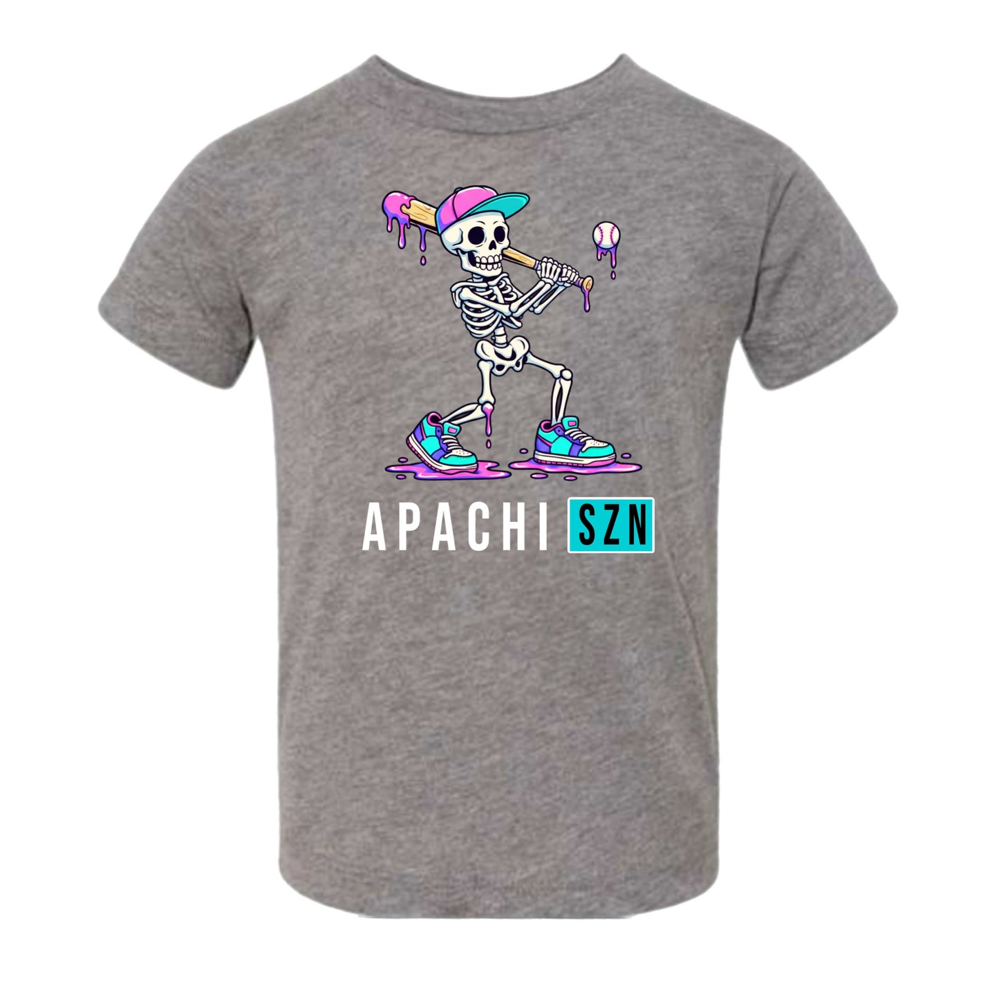 Apachi/ Apachi Village Boys Skeleton Baseball tee