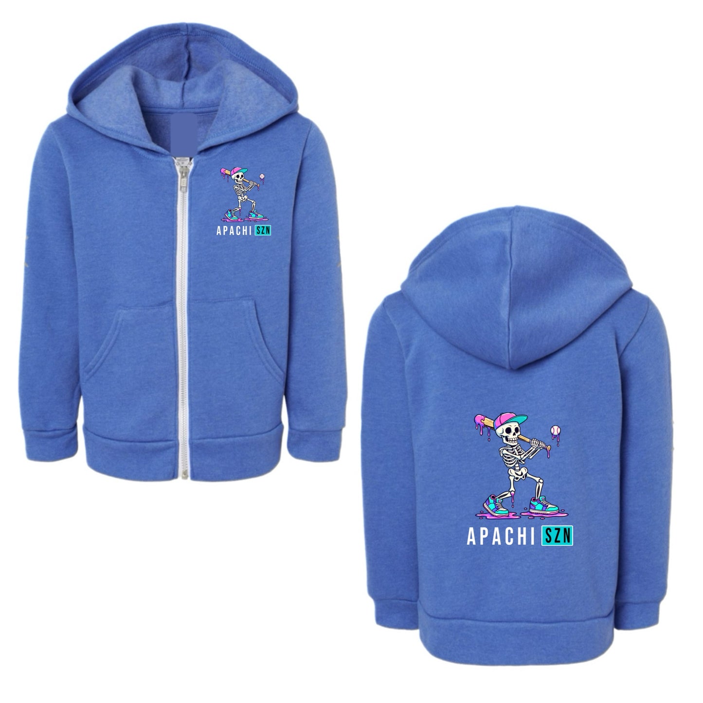 Boys Apachi/ Apachi Village baseball skeleton hoodie