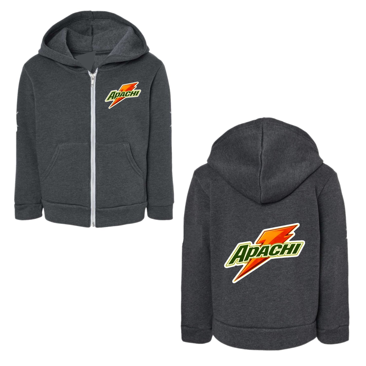 Boys Apachi/ Apachi Village orange bolt hoodie