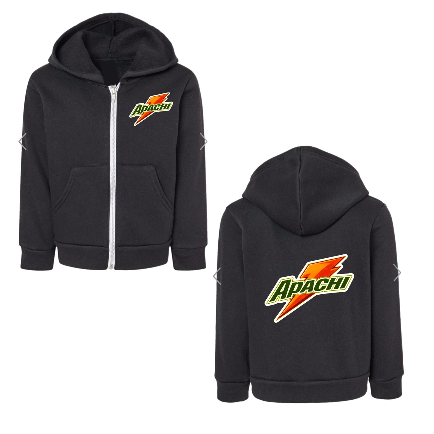 Boys Apachi/ Apachi Village orange bolt hoodie