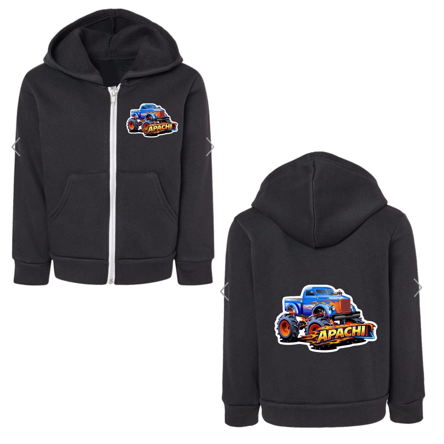 Boys Apachi/ Apachi Village monster truck hoodie