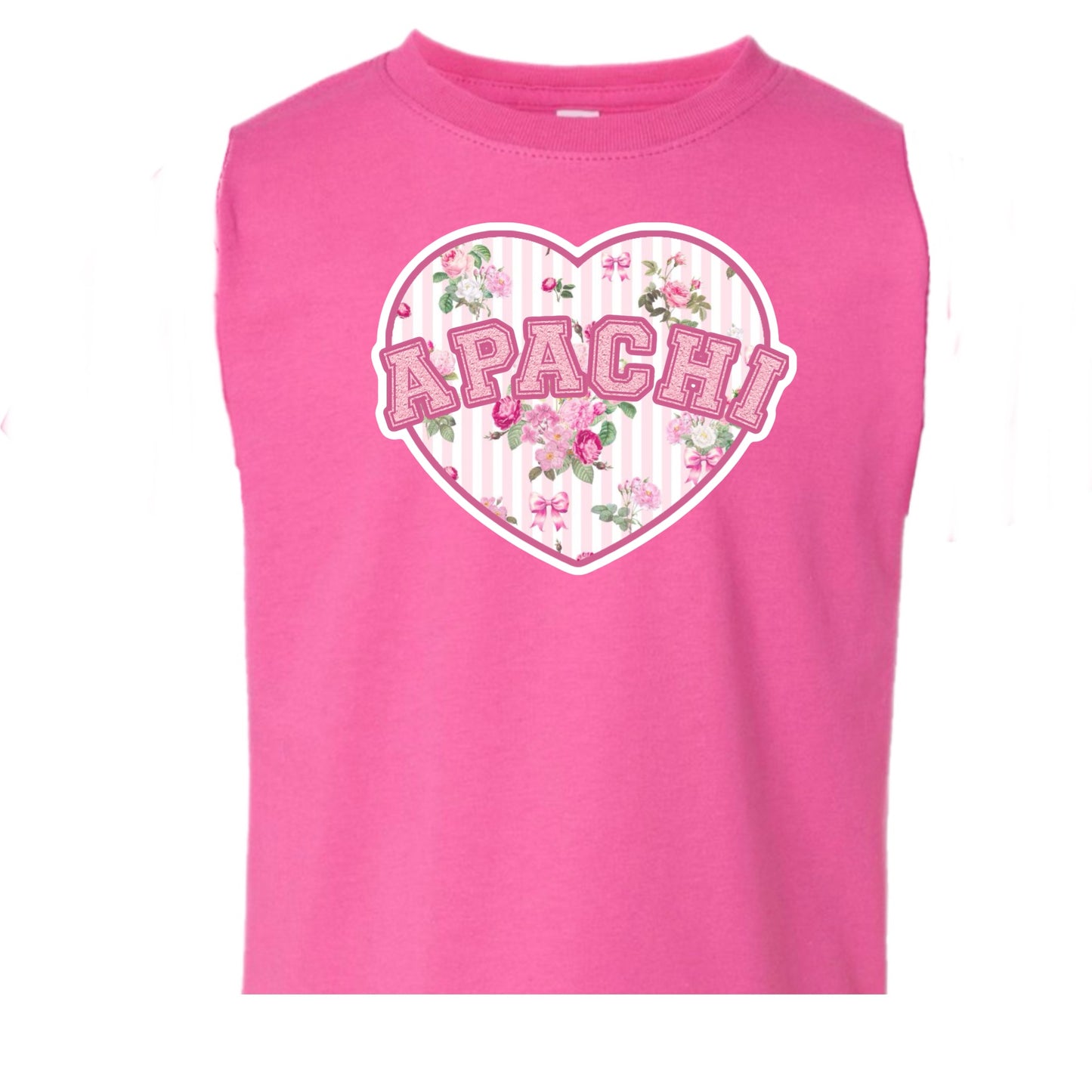 Girls Apachi/Apachi Village floral heart tank