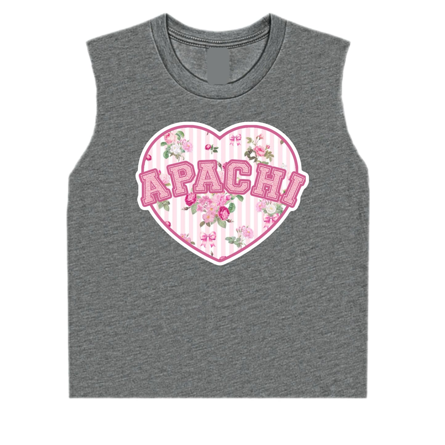 Girls Apachi/Apachi Village floral heart tank