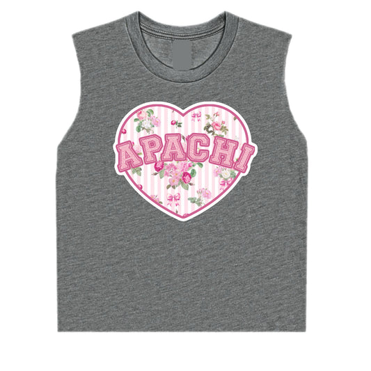 Girls Apachi/Apachi Village floral heart tank