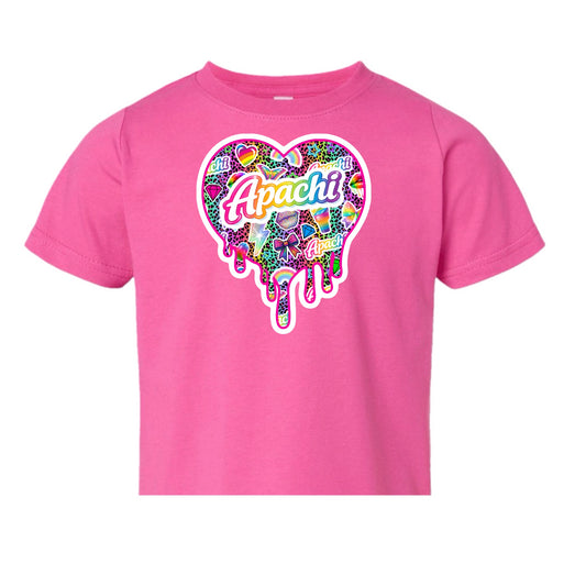 Girls Apachi/ Apachi Village drippy heart tee