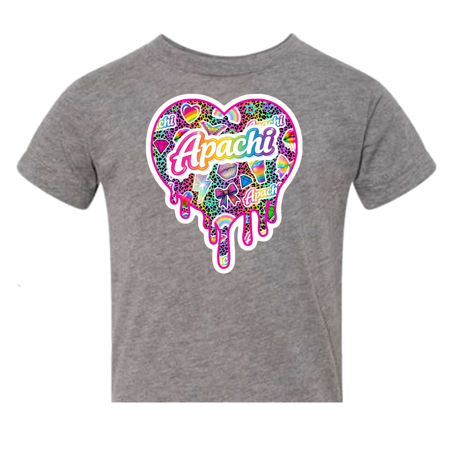 Girls Apachi/ Apachi Village drippy heart tee